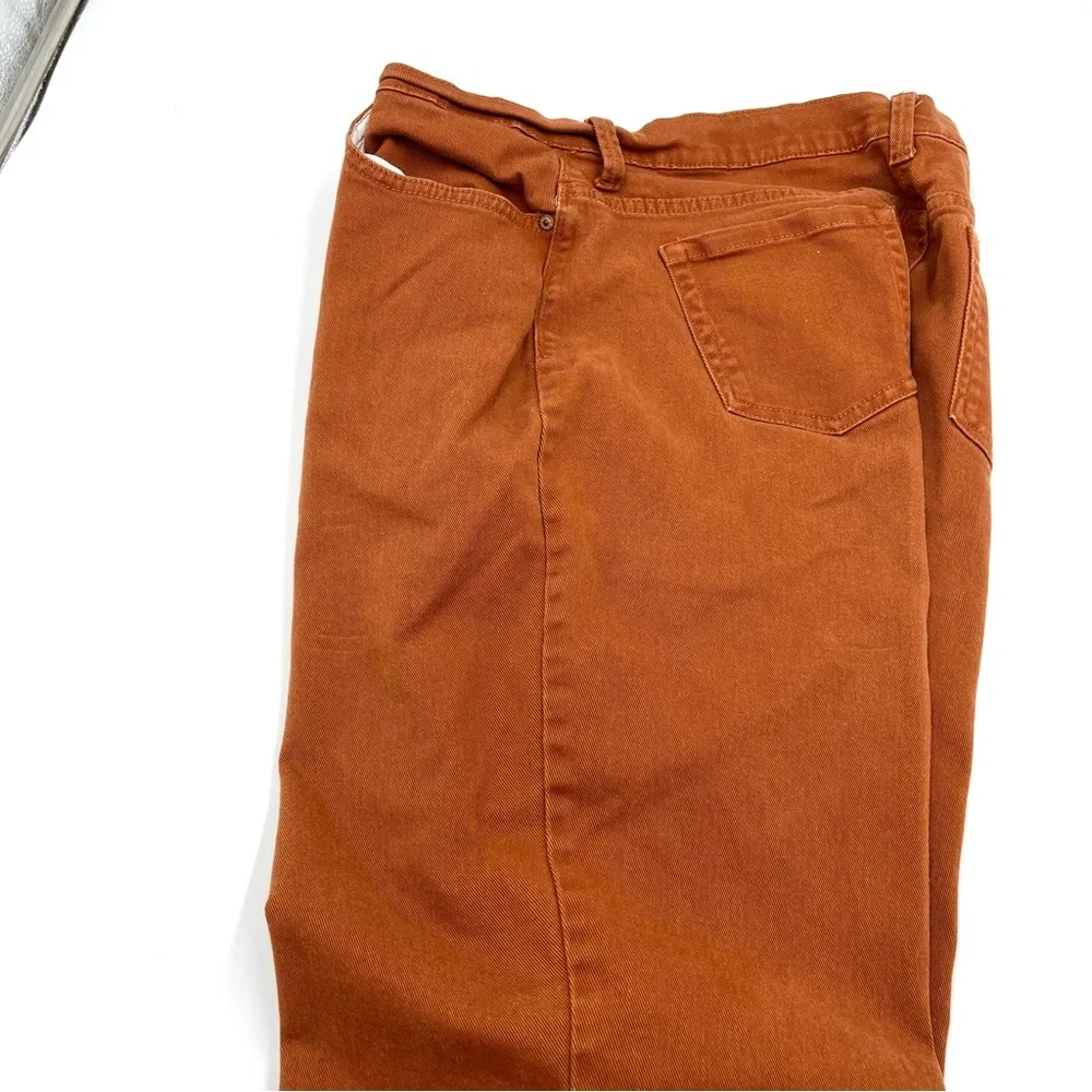 Gloria Vanderbilt Amanda High Rise Straight Leg Rust Denim Jeans Size 16 - Picture 5 of 14
